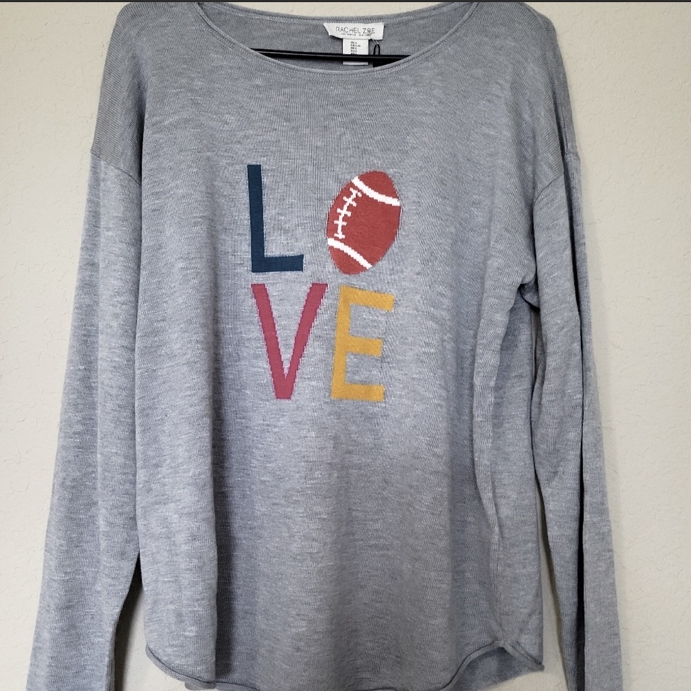 RACHEL ZOE Game Day sweater medium cashmere blend football love